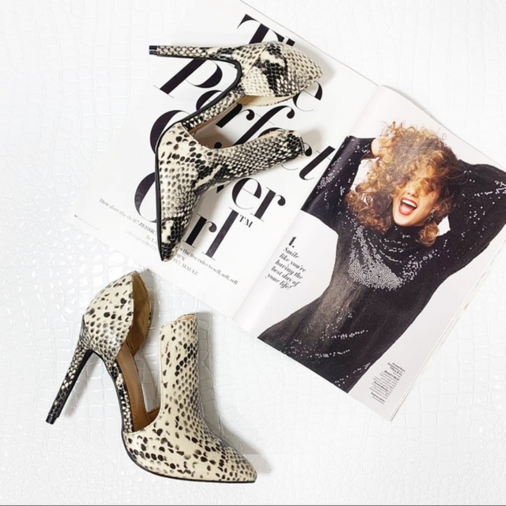 Snakeskin Print Cut Out Heel - Picture 3 of 3
